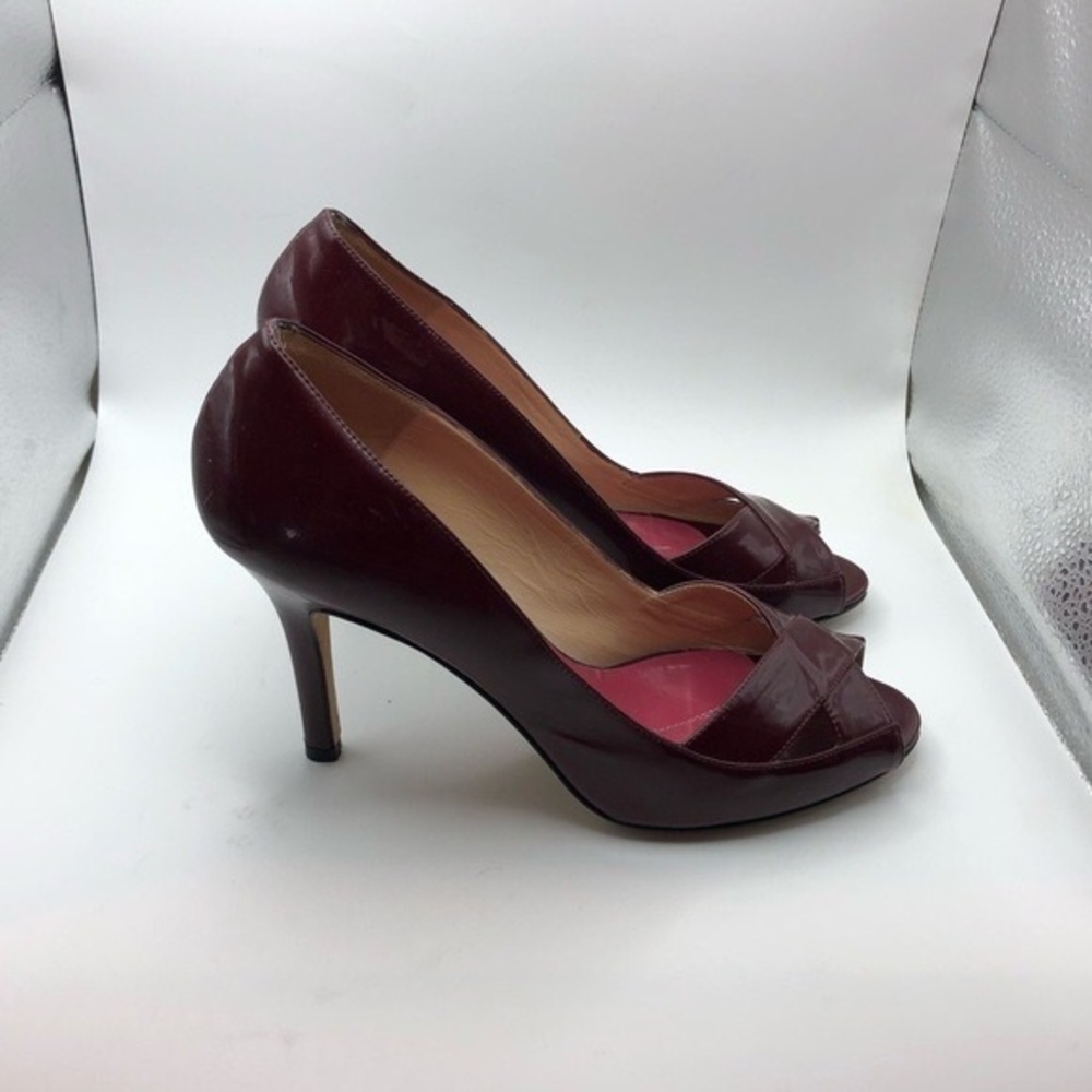 Elegant Burgundy Peep-Toe Heels